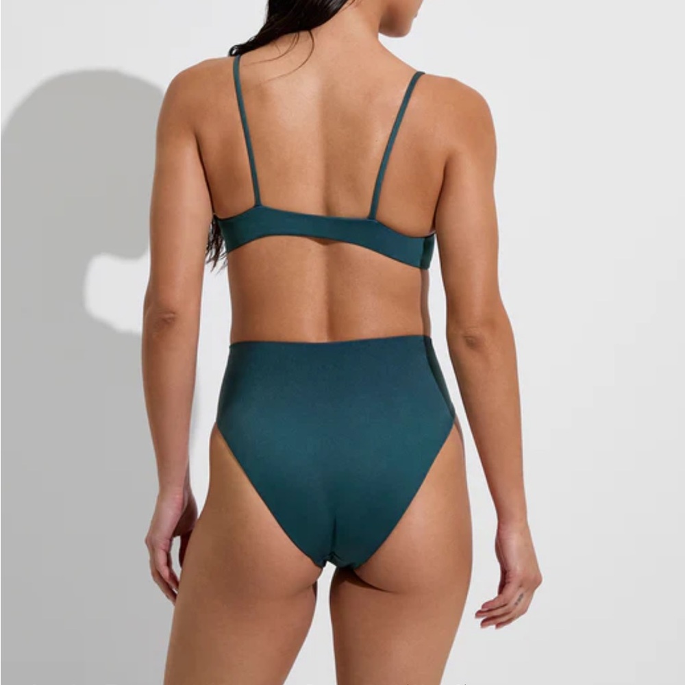 Left On Friday Teal High-Waist Bikini BOTTOM ( Hi Hi Deep End ) - Picture 6 of 8